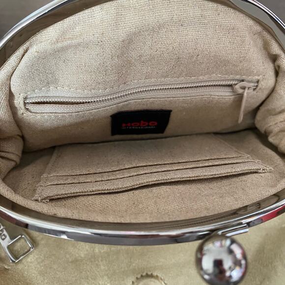 Hobo International Gold Leather Foldover Clutch Purse Handbag - Picture 10 of 10